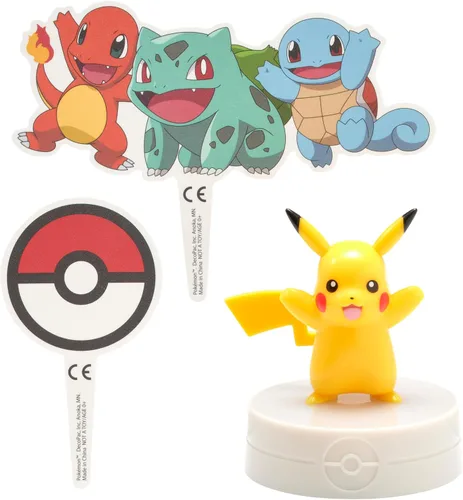 Miniatura 7 de DecoSet® Pokémon Decoración de Pastel de Pikachu con Luz, Juego de Decoración de 3 Piezas, Decoraciones de Cumpleaños Para Pasteles de Todos