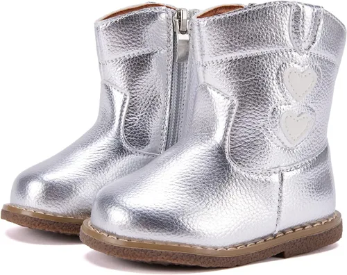 Miniatura 18 de BMCiTYBM Botas de bebé vaqueras para niño y niña, botas vaqueras occidentales para bebé, botas de vaquero para bebé con punta redonda, botas