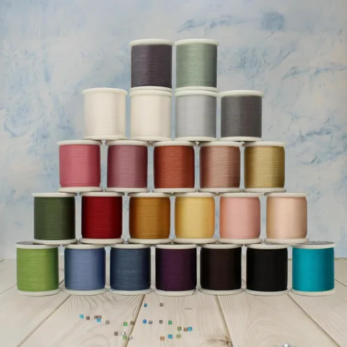 Miniatura 7 de Hilo para abalorios Miyuki – Hilo de nylon previamente encerado para proyectos de enhebrado, carrete de 50 m/55 yardas, color marrón, diámetro