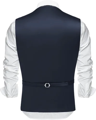 Miniatura 5 de COOFANDY Chaleco de traje de negocios para hombre, chaleco de vestir casual, chaleco formal ajustado