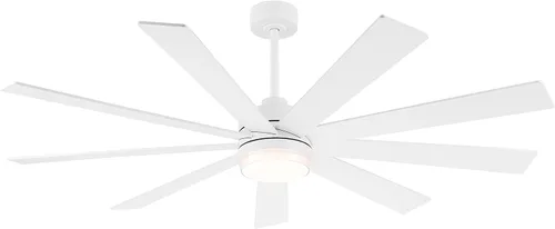 Miniatura 20 de LEDLUX Ventilador de techo con motor CC de 84 pulgadas con luz, control remoto de 6 velocidades, motor reversible, moderno ventilador de techo de 9