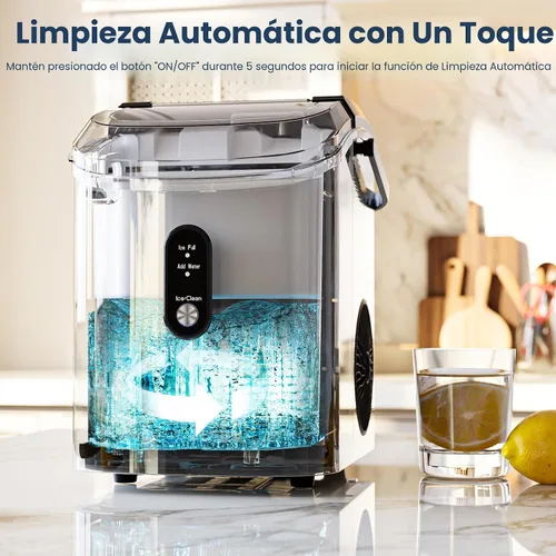Miniatura 3 de Antarctic Star Fabricadores de Hielo en Cubitos para Encimera con Auto-Limpieza, 35 libras/día, Máquina de Hielo Sónico Portátil con Asa, Canasta