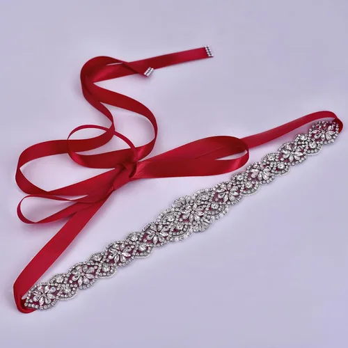 Miniatura 33 de azaleas Cinturón de boda fino de cristal para mujer, cinturón de novia para boda, dama de honor, accesorios de vestido de niña de las flores, 16