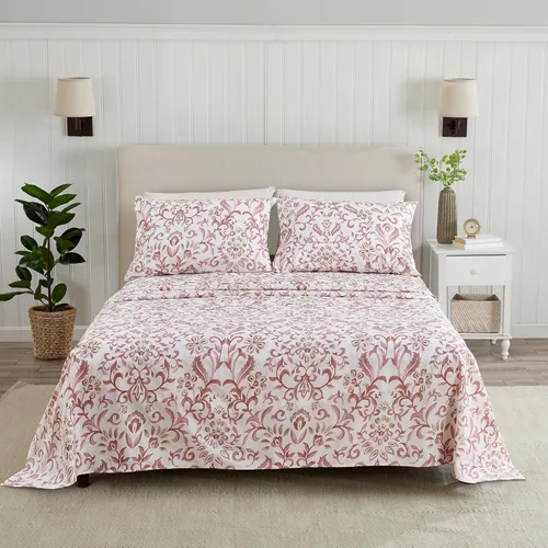 Miniatura 17 de Great Bay Home - Juego de sábanas de microfibra con estampado floral de 4 piezas tamaño Queen - Sábanas y fundas de almohada ultrasuaves