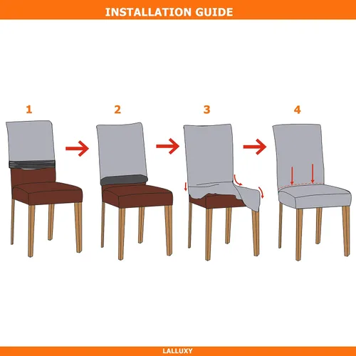 Miniatura 7 de Juego de 6 fundas de terciopelo para sillas de comedor, fundas elásticas suaves para sillas Parson, extraíbles y lavables, con elástico para un