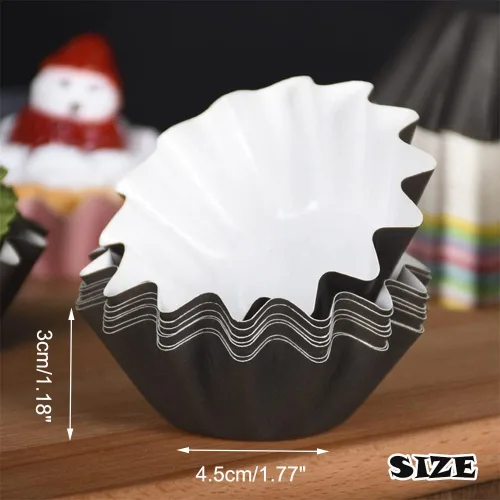 Miniatura 6 de 100 PCS Moldes de Papel Brioche para Hornear Moldes para Cupcakes Papel Antiadherente Recubierto Moldes Estándar para Muffins para Bodas Fiestas Rosa