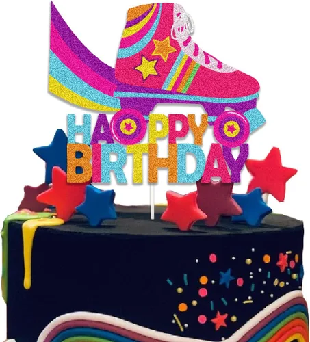 Decoración colorida de cumpleaños con patines coloridos para decoración de cumpleaños con patines coloridos para fiestas de cumpleaños temáticas de