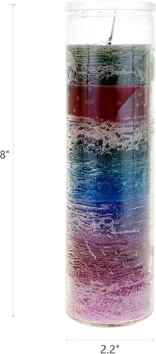 Miniatura 2 de Mega Candles 1 vela de oración devocional de vidrio de 7 colores sin perfume, vela de cera vertida a mano de 2 x 8 pulgadas, santuario, vigilias