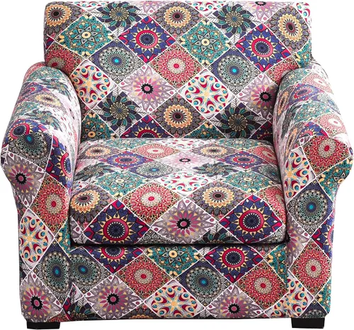 Miniatura 102 de Fundas elásticas para sofá de 1/2/3 cojines, funda estampada con fundas de cojín de asiento separadas, fundas de sofá lavables, protector de muebles