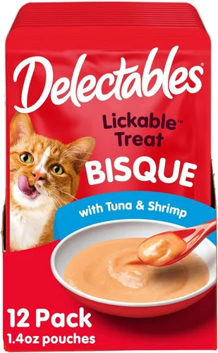 Miniatura 16 de Delectables Golosinas húmedas para lamer para gatos - Atún y pollo, 1.4 oz (paquete de 12)
