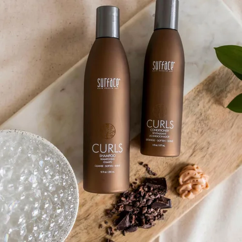 Miniatura 5 de Surface Hair Paquete de champú y acondicionador de rizos, sin encrespamiento, cabello rizado, ya sea suave o definido, juego de 2 piezas