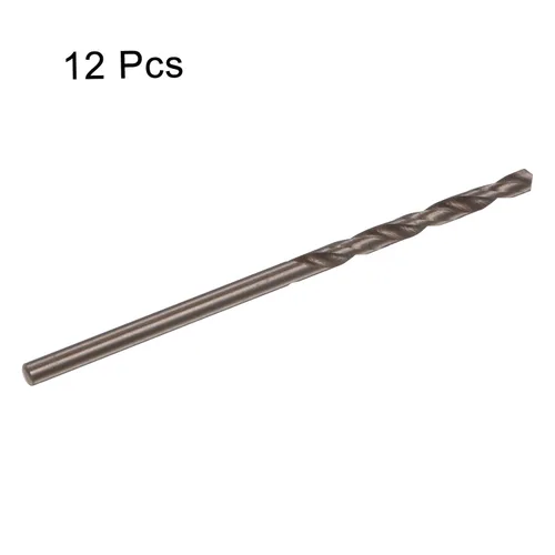 Miniatura 3 de HARFINGTON 12 brocas de cobalto, 0.083 in M35 de acero de alta velocidad métricas de vástago recto, brocas Jobber para metal duro, acero inoxidable