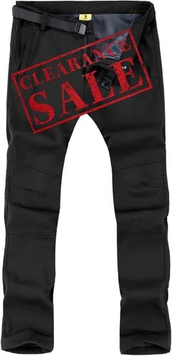 JHMORP Pantalones de nieve para hombre, repelente al agua, para esquí, snowboard, forro polar, pantalones de concha suave, pantalones con cinturón,