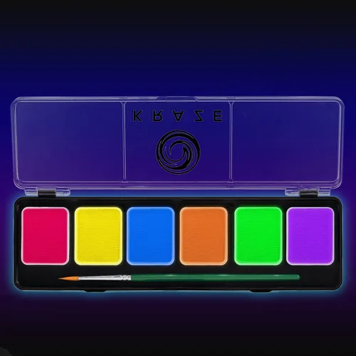 Miniatura 16 de Kraze FX Splash Glam - Paleta metálica de 6 colores para tartas divididas (6 gm) con pincel, activada por agua, hipoalergénica, segura, no tóxica