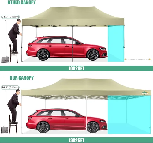 Miniatura 56 de COBIZI Tienda de campaña desplegable de 6.6 x 6.6 pies, toldo resistente, fácil de instalar, impermeable, para exteriores, fiestas, playa, jardín