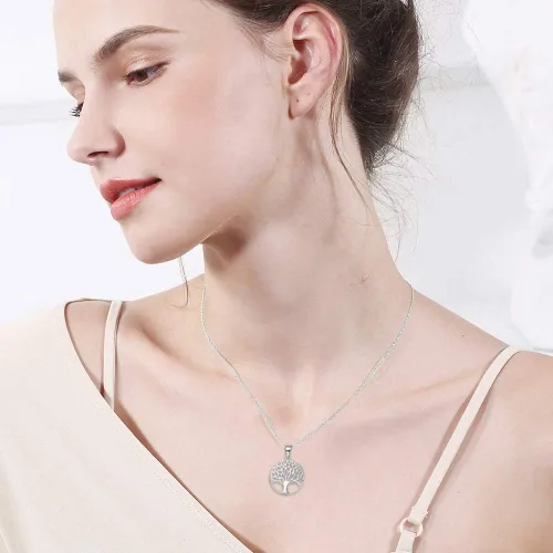 Miniatura 2 de Agvana Collar de plata de ley regalos para el día de San Valentín para su familia árbol de la vida collar con colgante para mujer joyería delicada