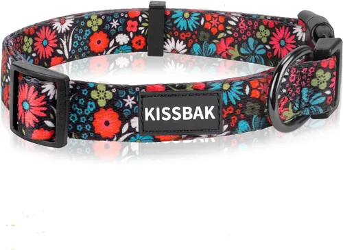 Miniatura 12 de Collar de perro para perros pequeños, diseño especial lindo collar de perrita, suave, ajustable, elegante y floral para cachorro (S, Flor de Loto)