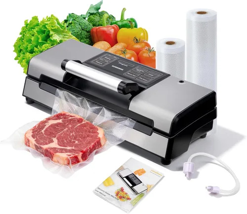 Máquina selladora al vacío de 95 kPa, 8 en 1 modos secos y húmedos multifunción para conservación de alimentos, potente sellador de alimentos con