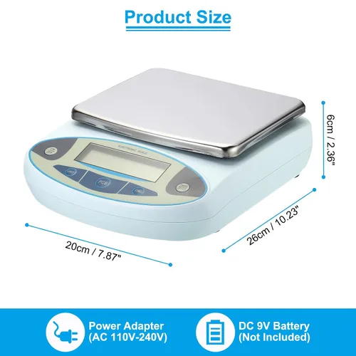 Miniatura 2 de PATIKIL Escala de laboratorio 3000gx0.0.04 oz, balanza analítica electrónica de alta precisión sensible, escala de precisión digital para ciencia