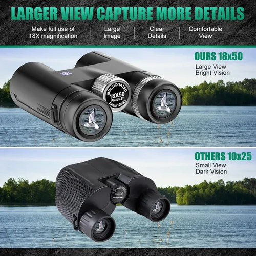 Miniatura 3 de Binoculares profesionales de visión grande de 18 x 50 para adultos con adaptador de teléfono mejorado, trípode y adaptador de trípode, binocular