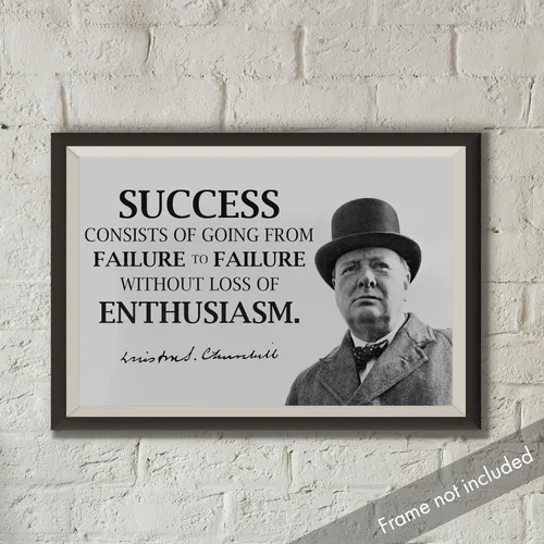 Miniatura 4 de JSC 386 Winston Churchill Success Classroom Póster 18 x 12 pulgadas Papel de póster brillante prémium de 100 libras