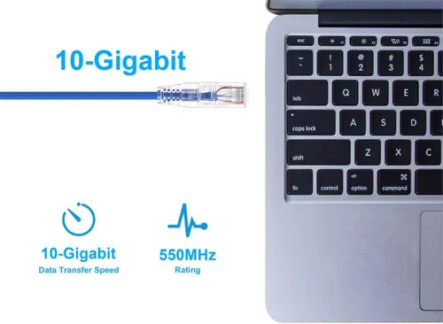 Miniatura 5 de Monoprice Cat6 10 pies azul Cable de conexión de nivel de componente UTP 28AWG 550 MHz cobre puro desnudo sin enganches RJ45 Serie SlimRun Cable