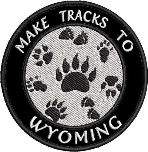 Parches decorativos para hacer huellas de Wyoming de 3.5 in, para manualidades, planchar, coser, para vacaciones, recuerdos, viajes, aventuras