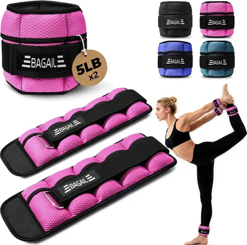 Miniatura 9 de BAGAIL Pesas de tobillo para mujeres y hombres, un par de pesas de 1/2/4/6/8/10 libras con diseño elegante y ajuste seguro para caminar, correr
