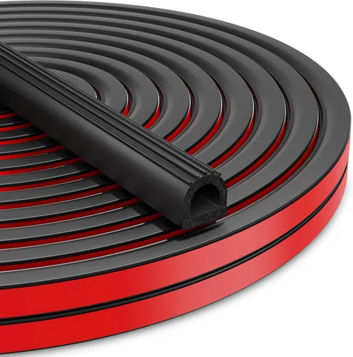 UIOCSSC EPDM - Burlete de goma en forma de D de 26 pies para puerta de caravana con fuerte autoadhesivo, sello de caja de remolque y camión,
