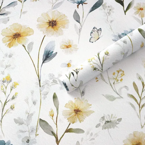 Miniatura 12 de Ismoon Papel tapiz de contacto floral rosa bohemio para despegar y pegar, 16.1 x 78.7 pulgadas, papel de pared autoadhesivo extraíble para gabinetes
