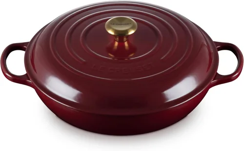 Miniatura 22 de Le Creuset Braiser Signature de hierro fundido esmaltado, 5 cuartos de galón, Flame Llama