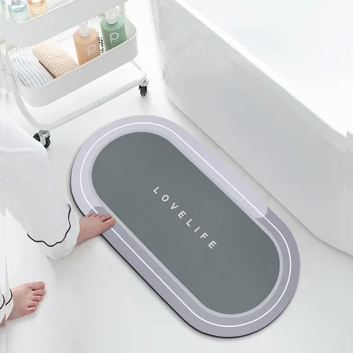 Miniatura 36 de Tapetes de baño de goma de secado rápido, antideslizantes, súper absorbentes, de secado instantáneo, alfombra de baño frente al fregadero de la Beige