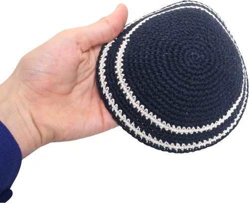 Miniatura 3 de Gorro de punto Kippah Yarmulke de 7.5in, para hombre o niño
