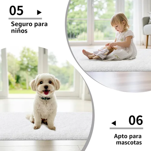 Miniatura 7 de Disolla Alfombras pequeñas para baño 17x24 antideslizante, alfombra de baño blanca esponjosa para el suelo del baño, lavable a máquina, alfombra