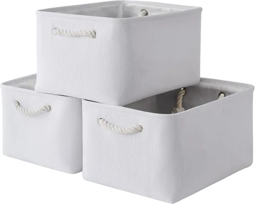 Miniatura 65 de TheWarmHome Contenedores de almacenamiento para estantes, tamaño mediano, 3 unidades, 13.8 pulgadas de largo x 9.8 pulgadas de ancho x 6.7 pulgadas