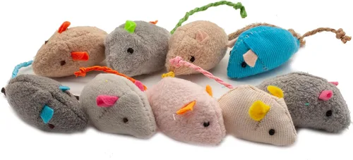 Miniatura 6 de Fashion's Talk Juguete de Ratones para Gatos Paquete de 18 Juguetes de Ratones de Felpa Rellenos de Hierba Gatera para Gatos de Interior - Diseño