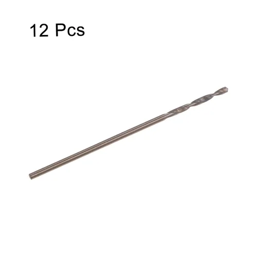 Miniatura 3 de HARFINGTON 12 brocas de cobalto, 0.039 in, M35 de alta velocidad, de acero de alta velocidad, brocas de vástago recto para metal duro, acero