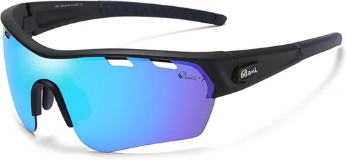 Miniatura 11 de Bevi Lentes de sol deportivos polarizados TR90, marco duradero y ultraligero para hombres y mujeres, béisbol, correr, ciclismo, golf Amarillo Azul