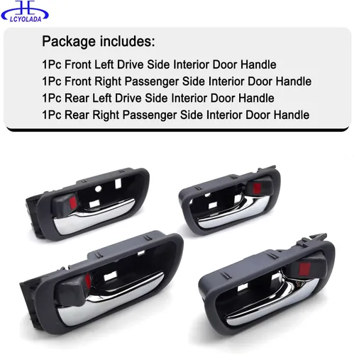 Miniatura 6 de 4 piezas de manijas interiores para puertas de Toyota Camry 2002 2003 2004 2005 2006, delanteras traseras izquierda del conductor y derecha del lado