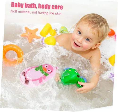 Miniatura 9 de ibasenice Toalla de baño para bebé, toalla de baño para niños, toallas de baño para niños, almohadilla exfoliante, esponja de baño para niños