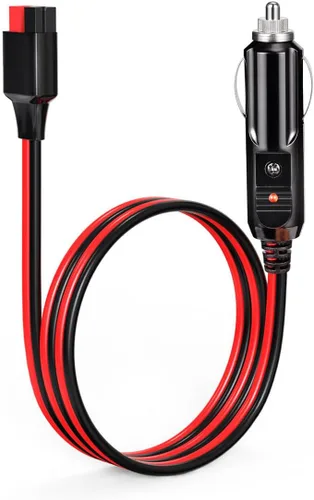 ELFCULB Conector de encendedor de cigarrillos de coche a Anderson, cable conector macho de encendedor de cigarrillos de 12V 12AWG para generador