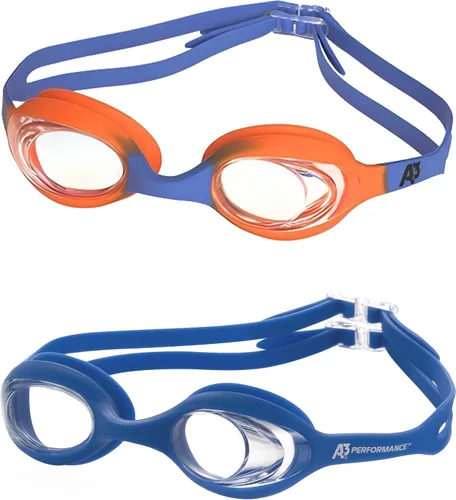 Miniatura 13 de A3 Flex Youth Swim Goggles 3-10 Leak-Free & Comfortable Kids Swim Goggles Easy Adjust Split Head Straps Aqua/Amarillo