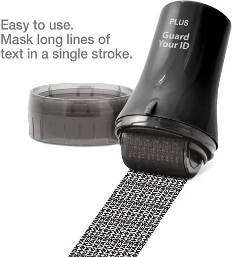 Miniatura 5 de Guard Your ID Wide Advanced Roller 2.0 - Sello de seguridad para prevención de robo de identidad, color negro