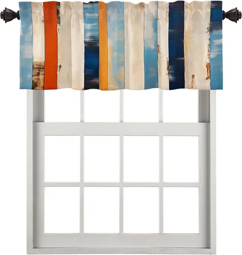 Miniatura 53 de Cortinas opacas de poliéster multicapa para cafetería, con diseño de diamantes, 2 unidades, 26 x 24 pulgadas