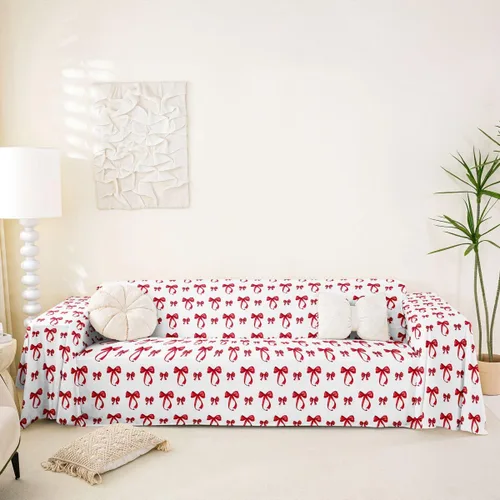 Miniatura 17 de Erosebridal Fundas de sofá con lazo de princesa de 71 x 91 pulgadas, fundas de sofá con lazo de lazo, protector de sofá de princesa