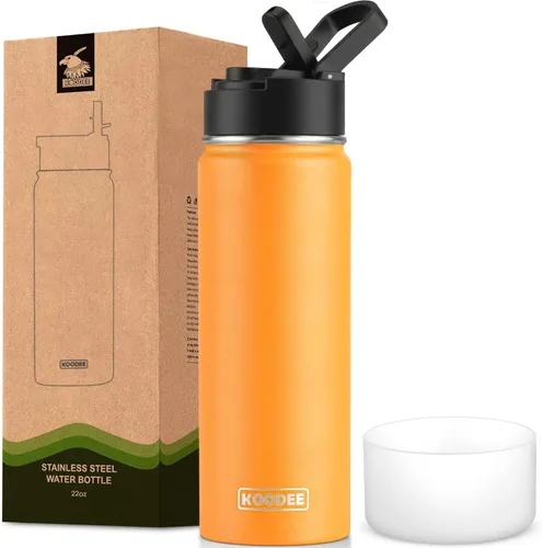Miniatura 77 de koodee Insulated Water Bottle, 32 oz Stainless Steel Double Wall Vacuum Wide Mouth Sport Bottle with Leakproof Spout Lid (Navy)