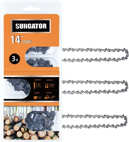 Miniatura 27 de SUNGATOR Paquete de 3 cadenas de motosierra de 8 pulgadas SG-S33, paso LP de 3/8 pulgadas, calibre 0.050 pulgadas, 33 eslabones de transmisión