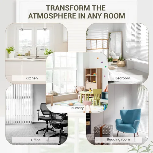 Miniatura 8 de PowerSellerUSA Persianas de Ventana sin Cordón, Privacidad y Filtrado de Luz, Lamas de Vinilo Minipersiana de 1", Tratamiento de Ventana Anti-UV, Se