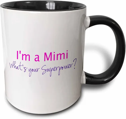 Miniatura 9 de 3dRose mug_193745_1 Im a Mimi Whats Your Superpower - Taza de cerámica con texto en inglés «Im a Mimi Whats Your Superpower», color rosa intenso, 11