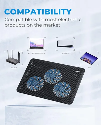 Miniatura 3 de Soporte enfriador Laptop 15.6 in - 17 in HAVIT hv-f2056, delgado, portátil, con suministro de corriente USB (3 ventiladores)